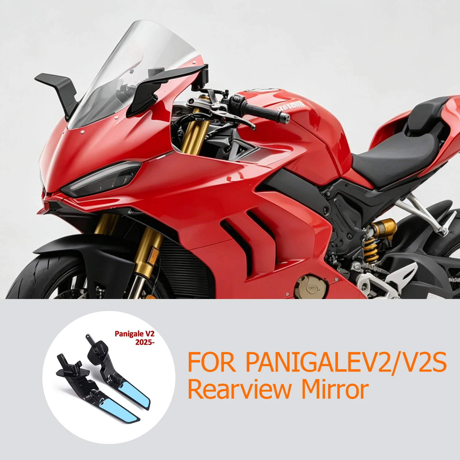 For Ducat Panigale V2/V2S Motorcycle Accessories Side View Mirror Rotate Adjustable Anti-vibration Long-lasting Use Perfect Fit