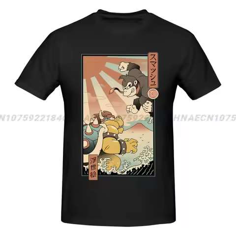 Super Smashes Bros Kaijus Smash Printed T-Shirt Funny Mens Short Sleeve Loose Oversized Tees