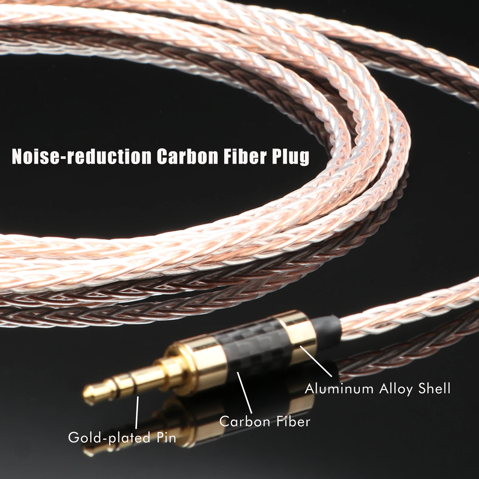 HIFI AUX Audio Cable 8 Core OCC Silver Plated Twisted Wire 24K Gold Plated Plug for iPhone Computer Car Speaker Soundbar