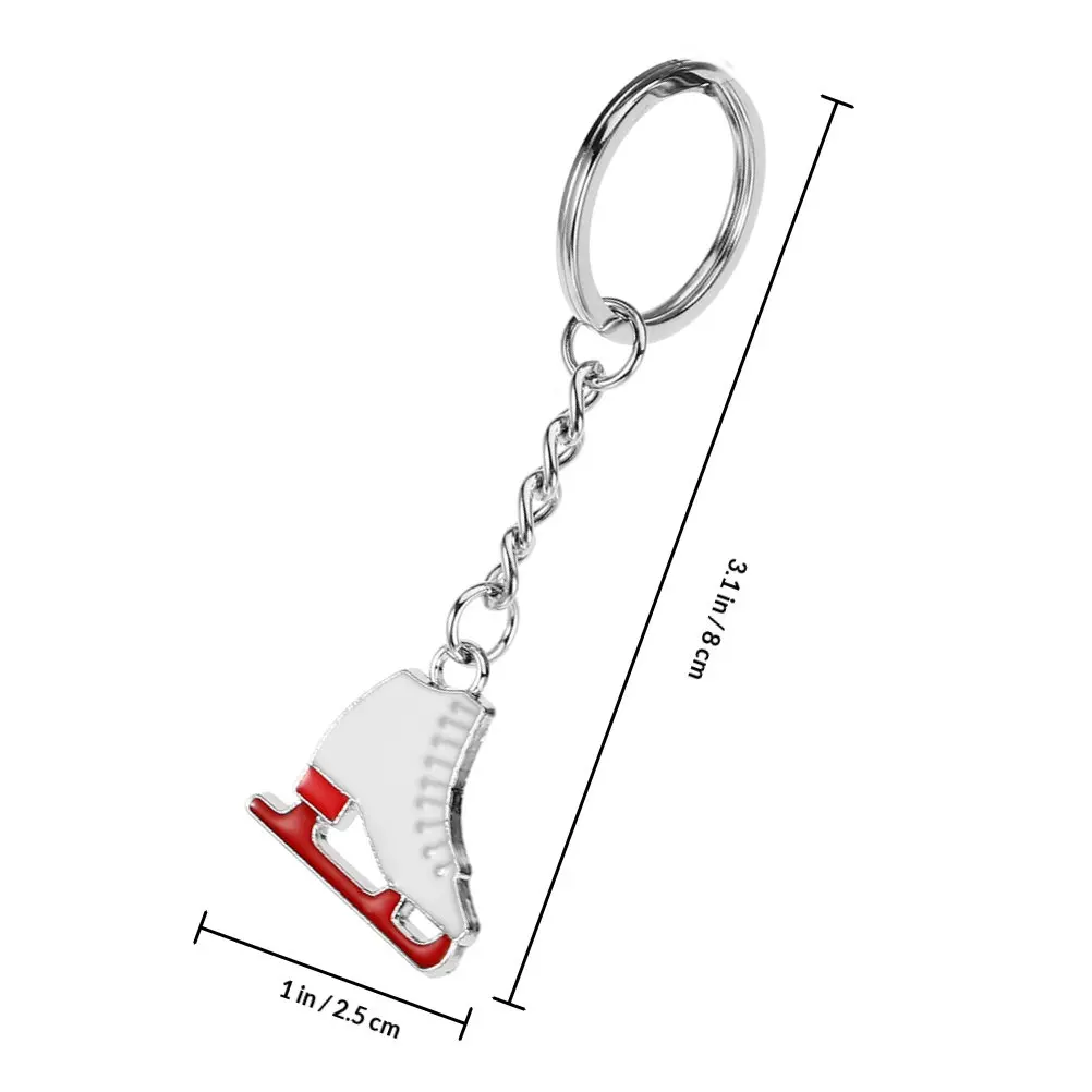 2Pcs Sturdy Ice Skate Keychain Mini Skating Shoes Pendant Metal Key Ring for Keys Bag Phone Strap Portable Lightweight Fashion
