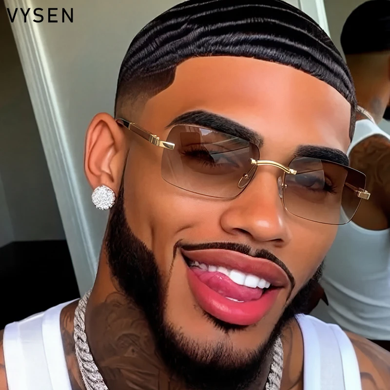Randlose Rechteckige Punk-Sonnenbrille für Herren 2026 Luxus-Designer Vintage Photochrome Sonnenbrillen Streetwear Fahrbrillen Schattierungen