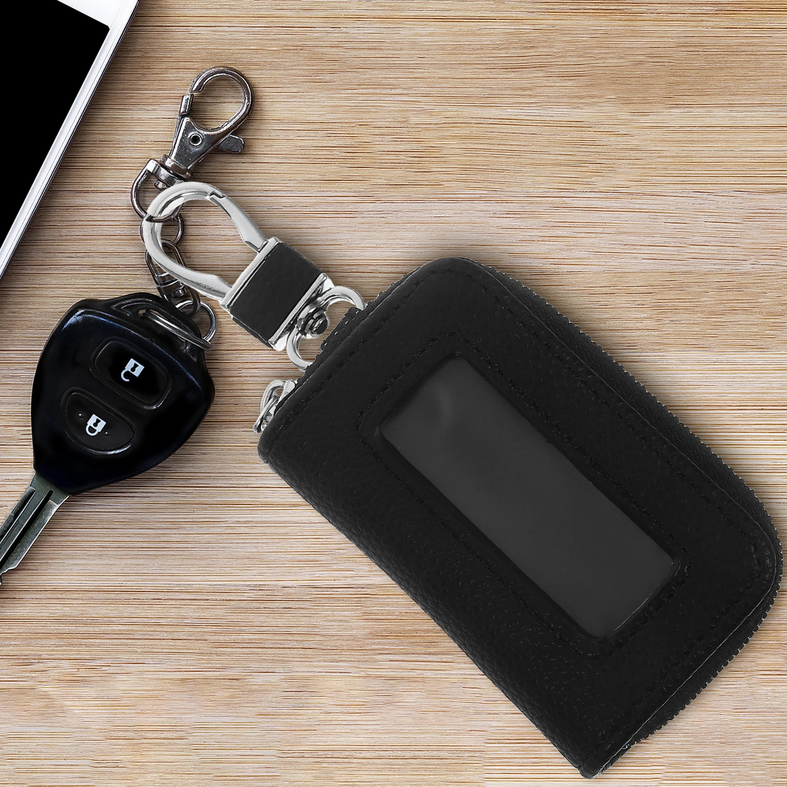 

Car Key Bag Remote Holder Fob Protector Keyring Cases Pouches Wallet Vintage Design Metal Zipper Storage Car Keys Accessories