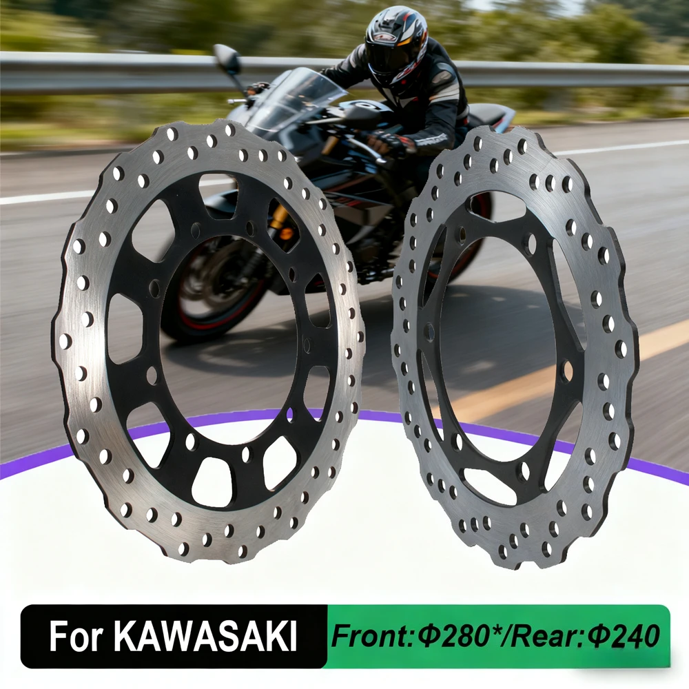 Motorcycle Front Rear Brake Disc Brake Rotor For Kawasaki KL650 KLR650 KL KLR 650 2008-2018 2017 2016 2015