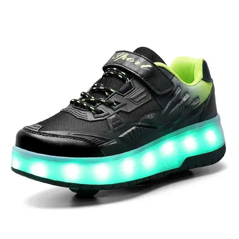 Kids Roller Skate Shoes Led Light Boys Girls Sneakers with 2 Wheels Sport Sneakers Christmas Birthday Children Show Gift