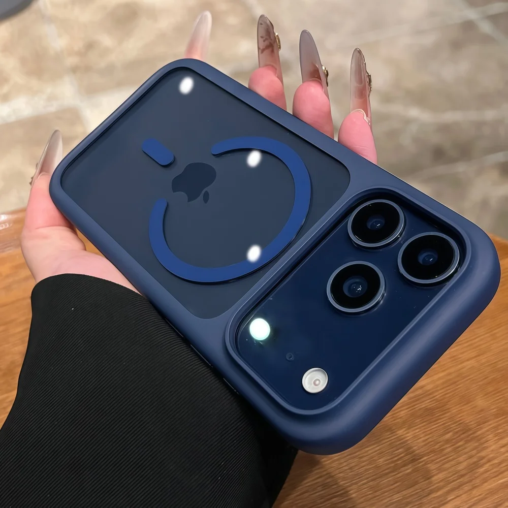 Kryształowo Przezroczyste Magnetyczne Etui Magsafe na Telefon iPhone 17 Pro Max 17 Pro z Bezprzewodowym Ładowaniem, Hybrydowy Bumper Odporny na Wstrząsy