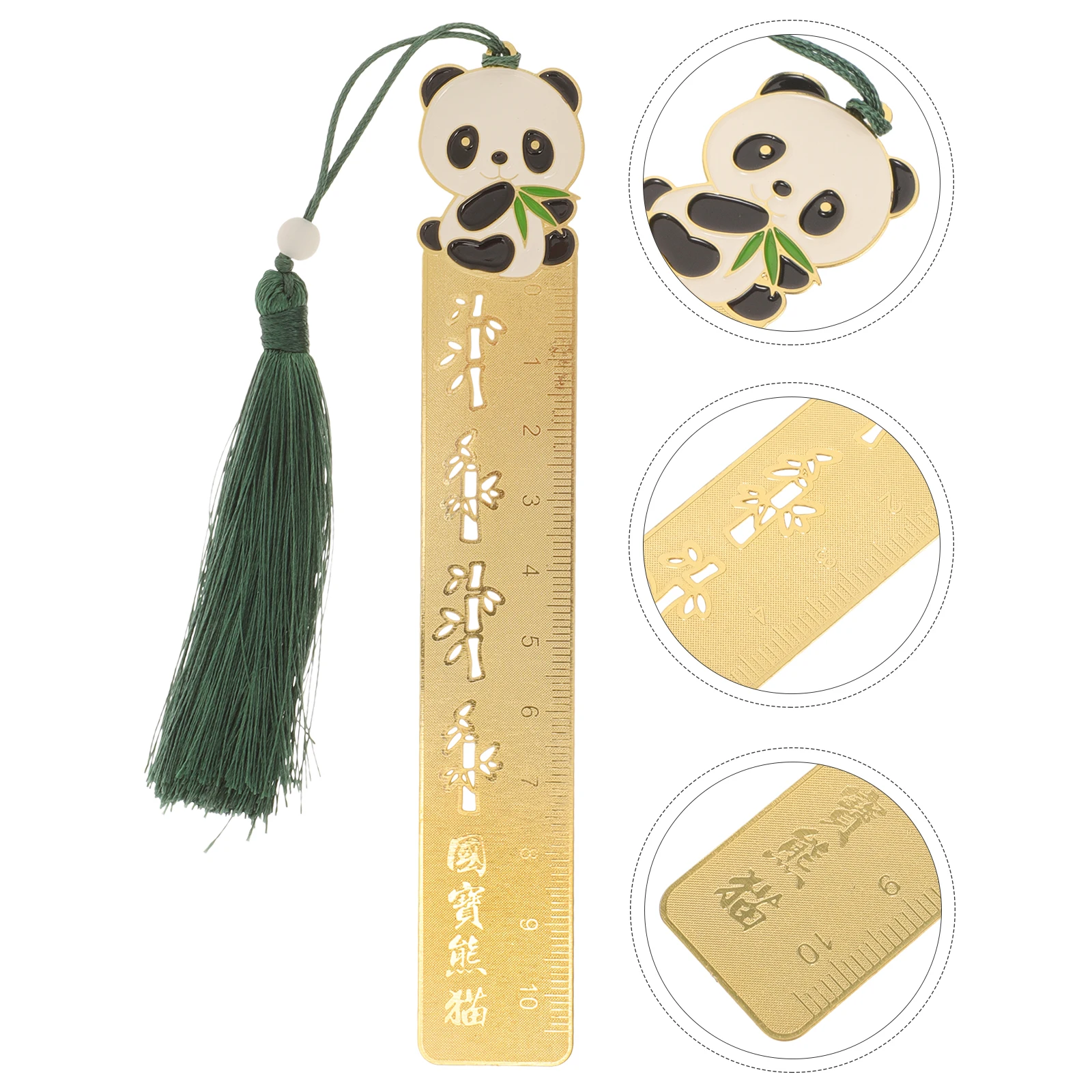 Brass Ruler Bookmark Chinese Style Copper Teacher Gift Book Marker Page Markers Metal Health Monitoring Accessories Lightweight