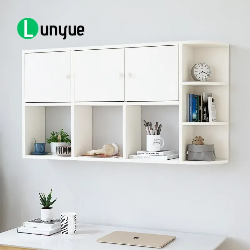 Wall Mounted Bookshelf Storage Rack Floating Wall Shelf Cabinet for Living Room Bedroom Home Decor Space Saving Organizer
