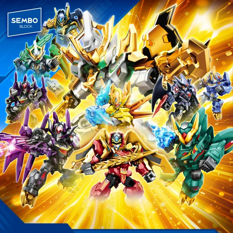 SEMBO BLOCK Blind Box Kits Mecha Assembly Building Blocks Creative Robot Model Bricks Desk Ornaments DIY Birthday/ Holiday Gifts