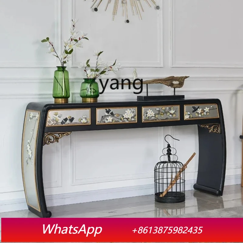 LH Zhongtang Zen strip case against the wall table Xuanguantai incense case Buddha table Solid wood strip table Long platform