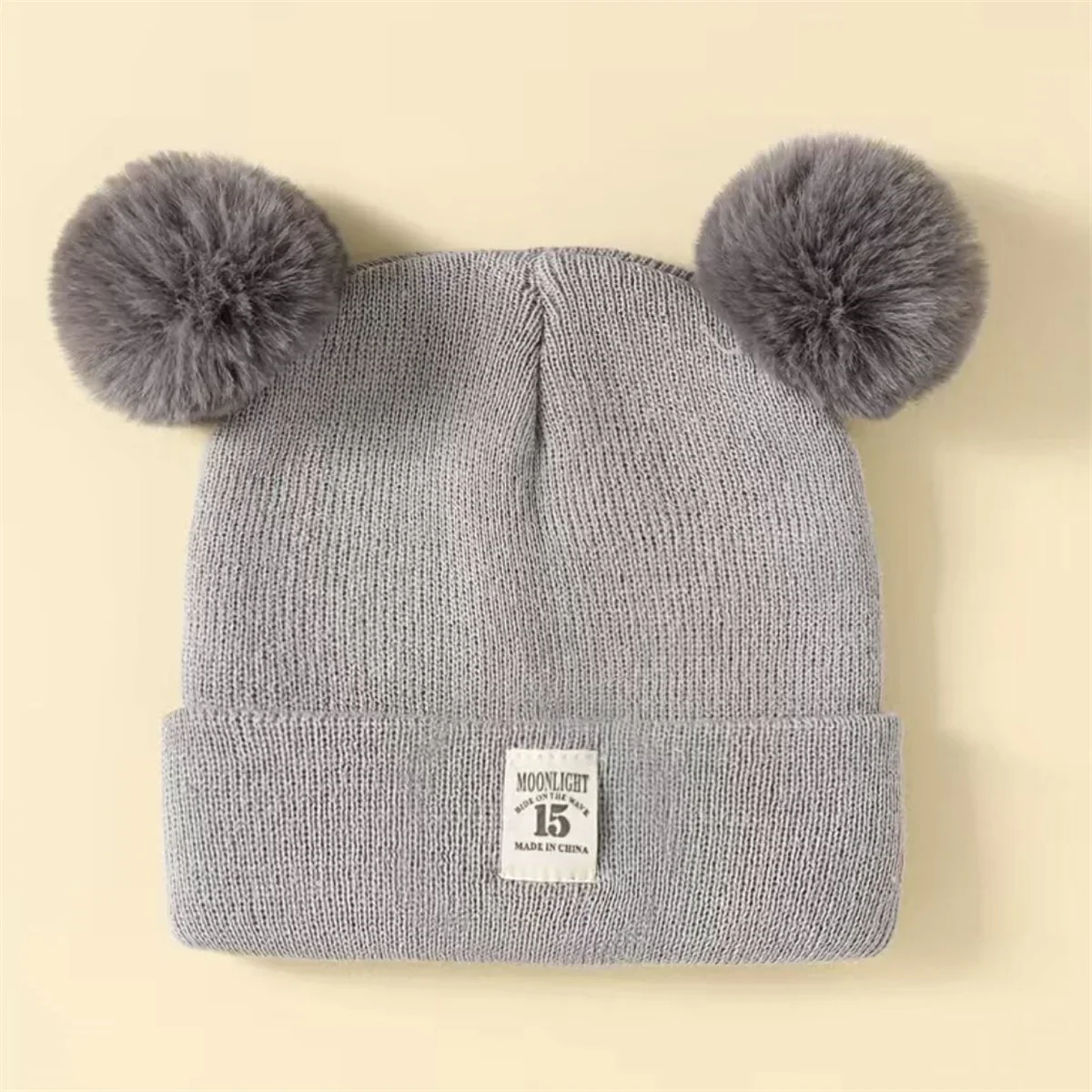 Autumn Winter Baby Warm Knitted Hats With Kids Knit Beanie Hat Solid Color Children Hat For Boys Girls Accessories image 2