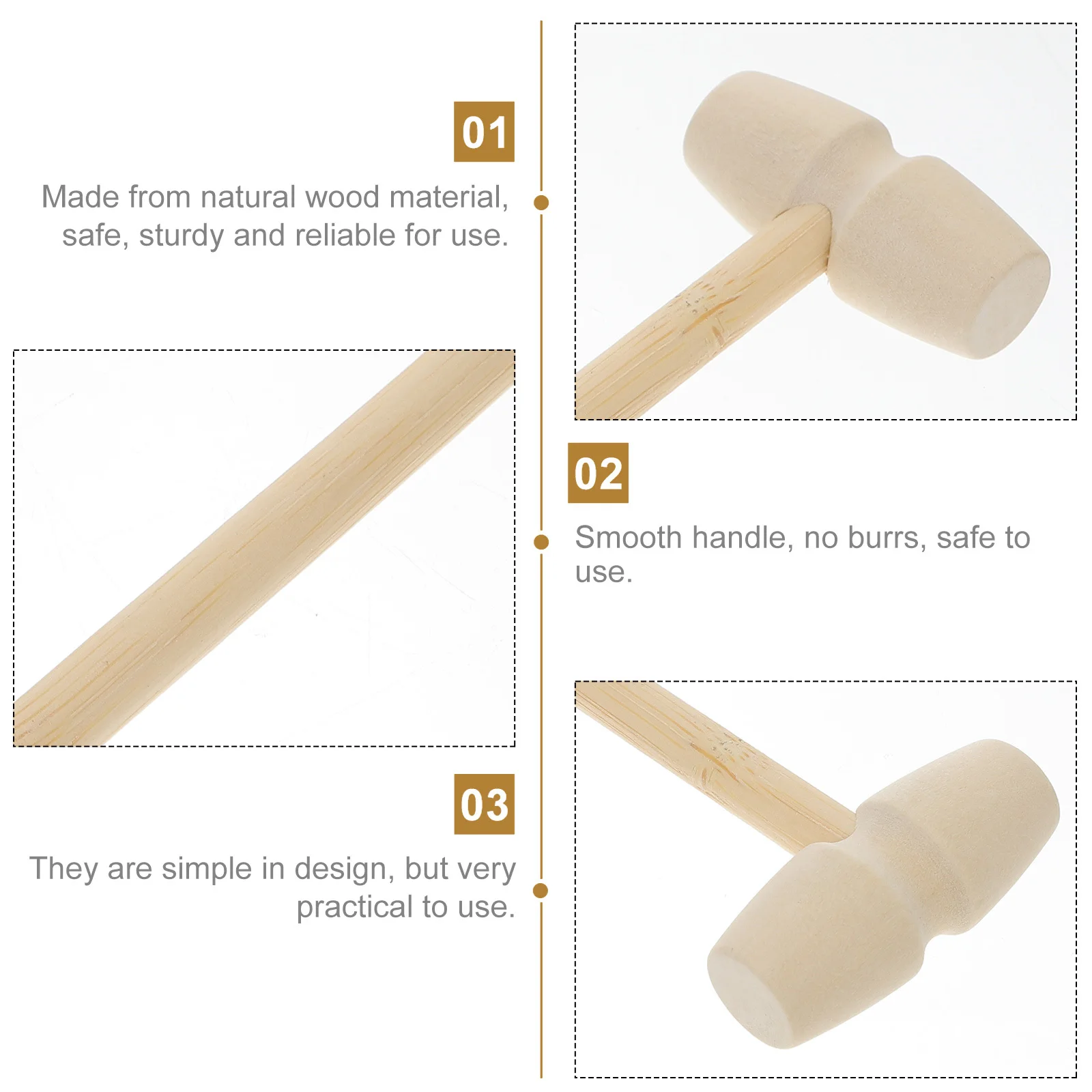 36 قطعة من مطرقة المطرقة الخشبية للأطفال، أداة تدريب عضلات اليد للتفاعل بين الوالدين والطفل، هدية عيد ميلاد، نشاط ممتع #5