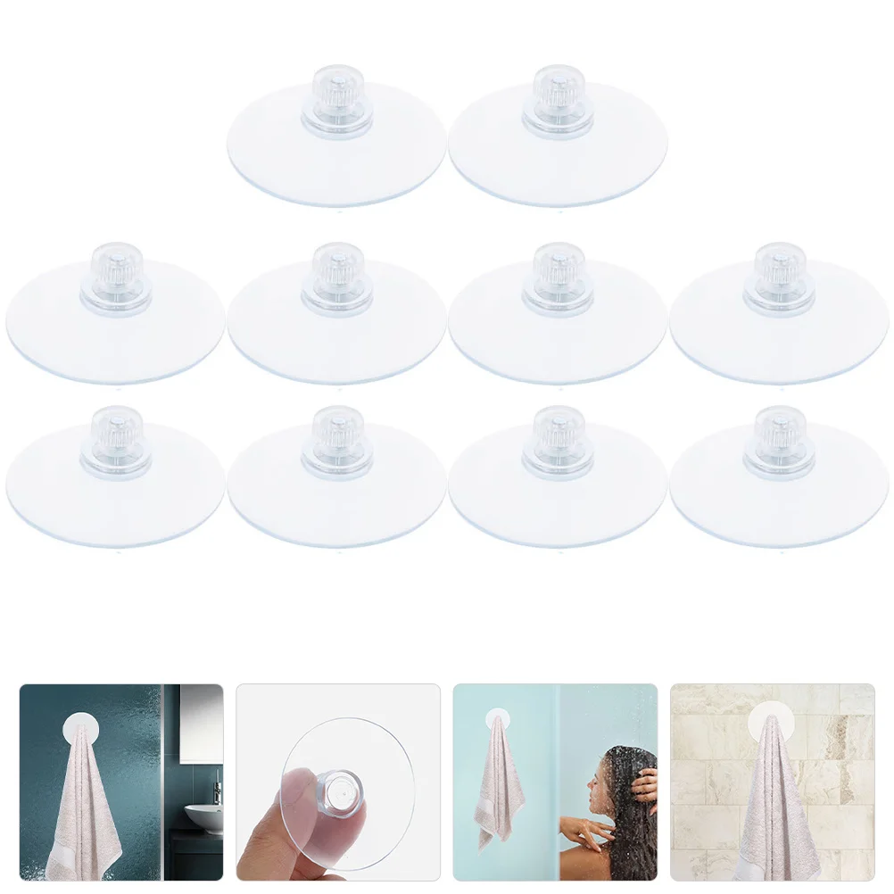 

10 шт. Прозрачные противоскользящие присоски из ПВХ, сверхпрочные крючки для стекла, окон, зеркал, плитки, без сверления