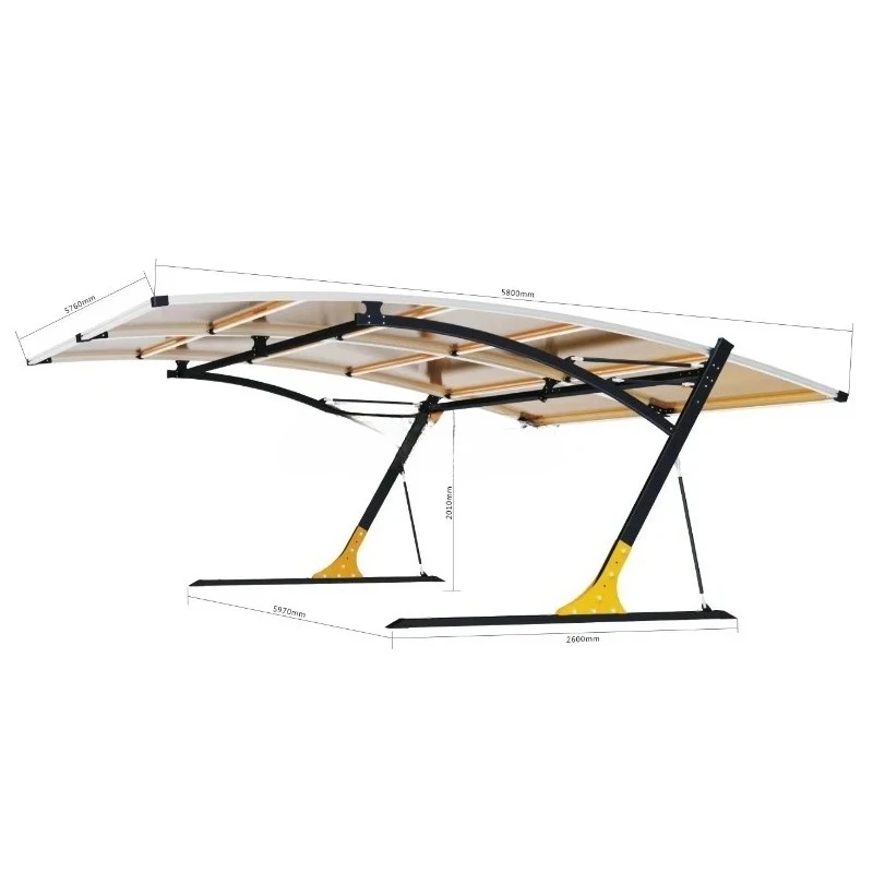 Wholesale High Quality Custom  steel Cantilever Carport For Cars Simple Convenient Outdoor  Parking Wind  Resistant