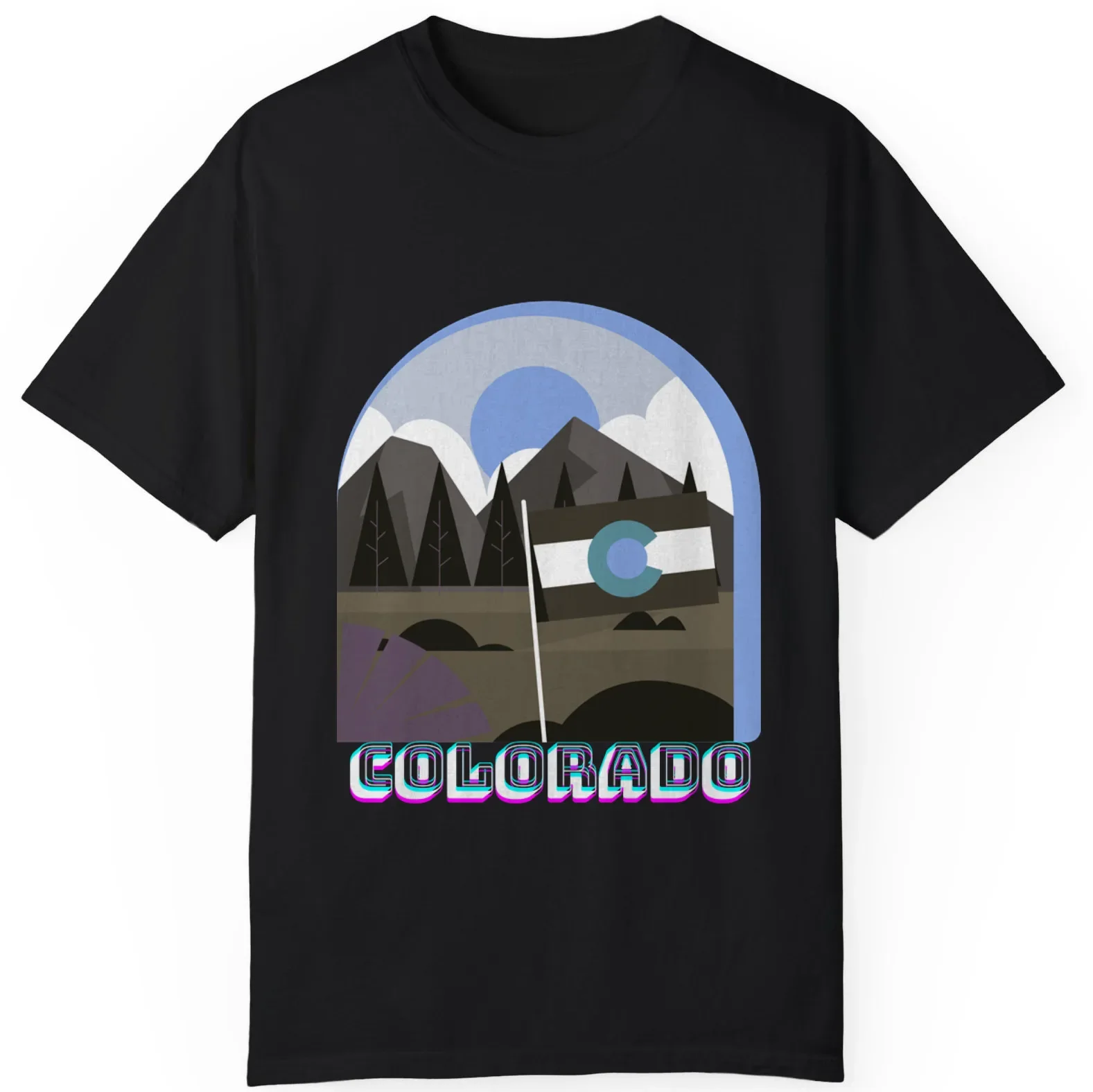 Happy Colorado Day Mountain and Flag Funny Gift Unisex T-shirt