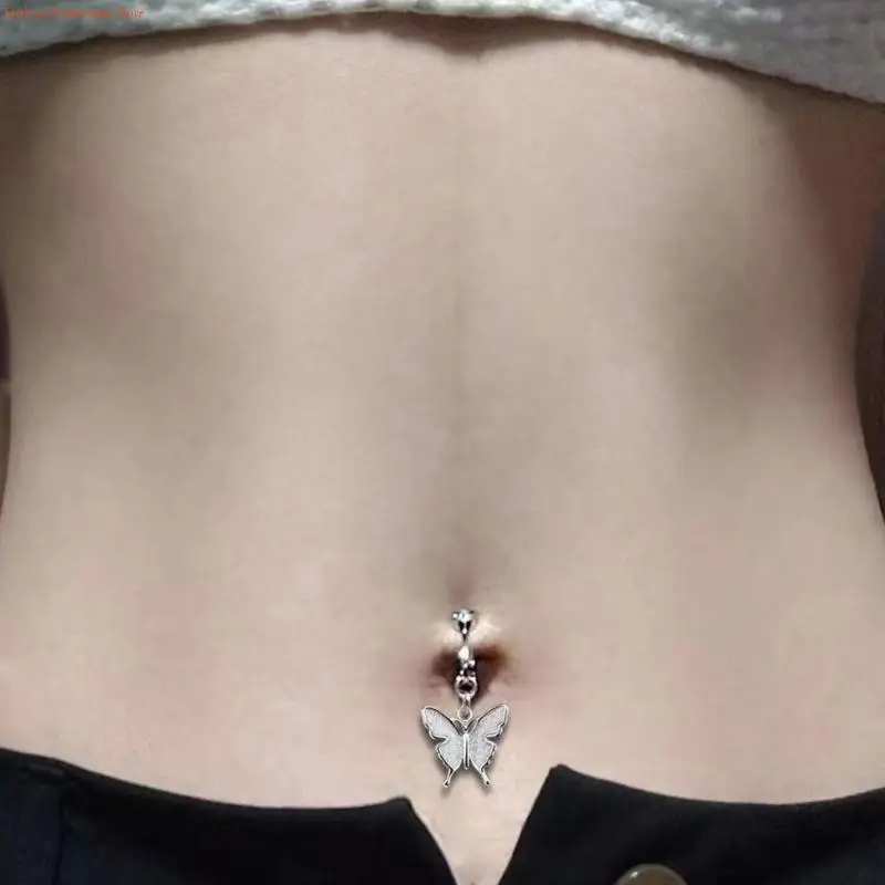 F92D No Piercing Copper Navel Clip Zirconia Fashion Accessory for All Waist Sizes