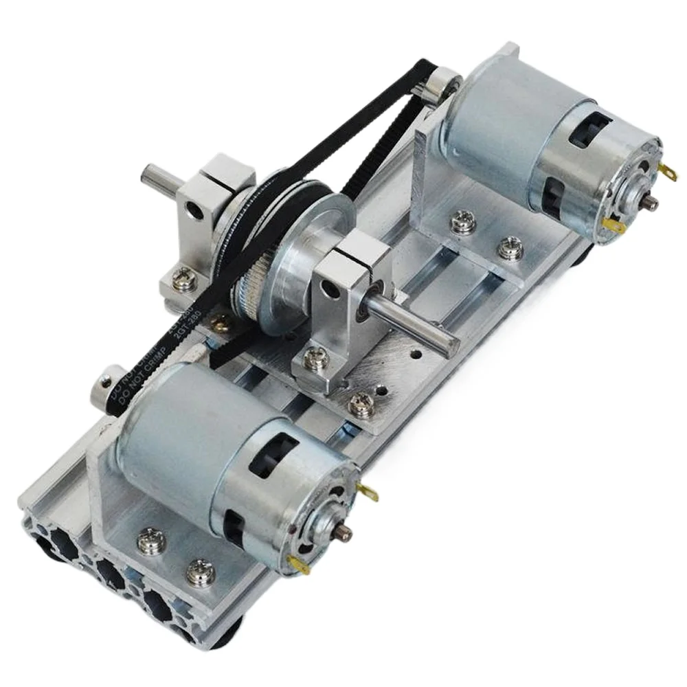 

12V 24V DC Dual Spindle Motor Drive Kit 775 795 895 DC Motor Large Torque Timing Belt Pulley 60 80 Teeth Synchronous Wheels