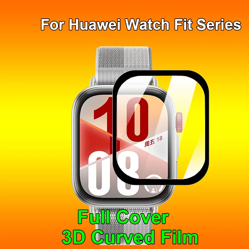 

For Huawei Watch Fit 5 4 3 Fit5 Fit4 Wristband Clear Full Cover 3D Curved Plating Soft PMMA PET Film Screen Protector -Not Glass
