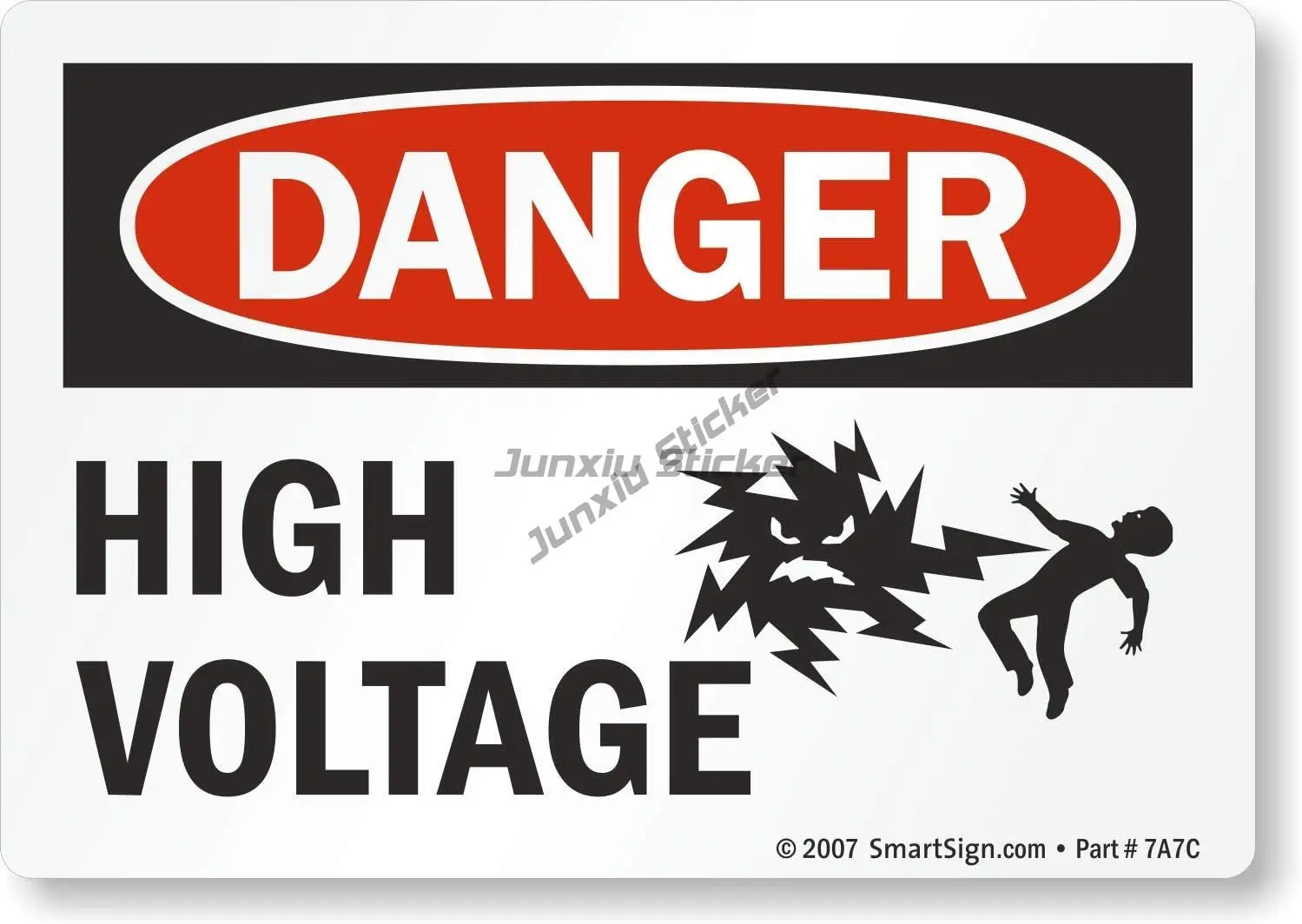 خطر لا تلمس ملصق ملصق تحذير كهربائي للصدمات الكهربائية عالية الجهد ، ملصق مقاوم للماء ذاتي اللصق للسيارة #5