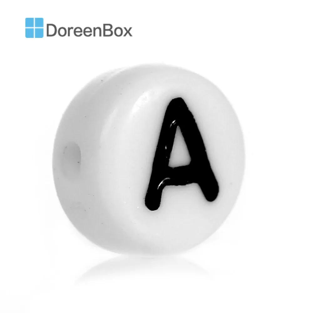 500 PCs Doreen Box Acrylic Spacer Beads 26 Alphabet/Letter 