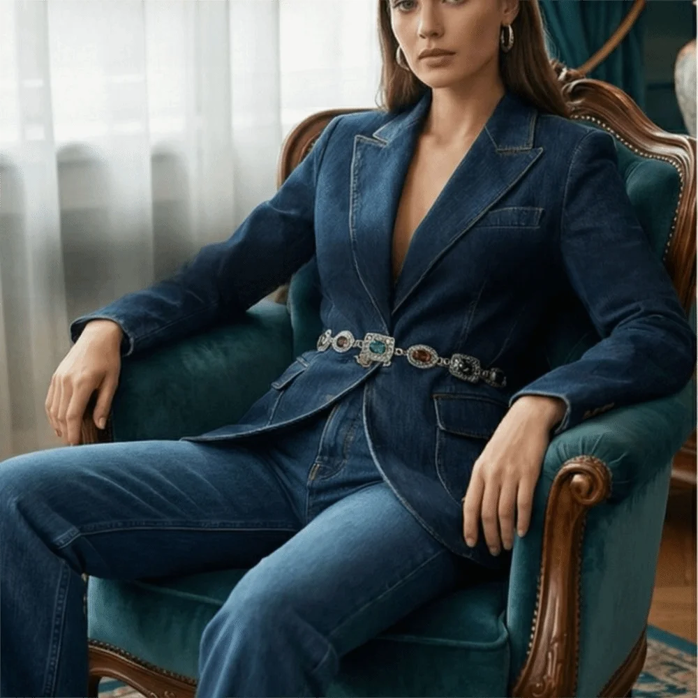 

All-match Colorful Women Waist Chain Silver Ethnic Style Rhinestone Belly Belts Spice Girl Metal Y2K Waistband Summer