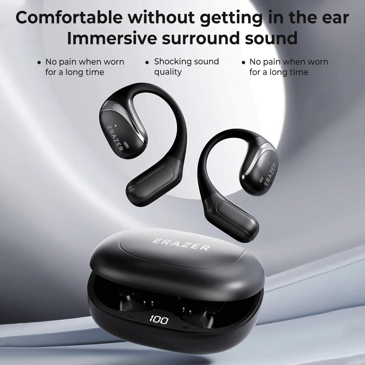 ERAZER X9 Wireless Bluetooth 5.4 Earphones Sports Wireless Headphones With Mic Touch Control Noise Cancelling Waterproof