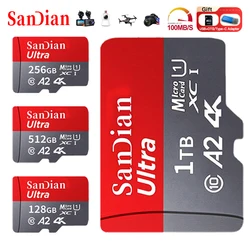 New TF Flash Memory Card 128GB Class 10 High Speed Micro TF SD Card 256GB 512GB Mini sd card 1TB A2 4K for phone Camera Drone