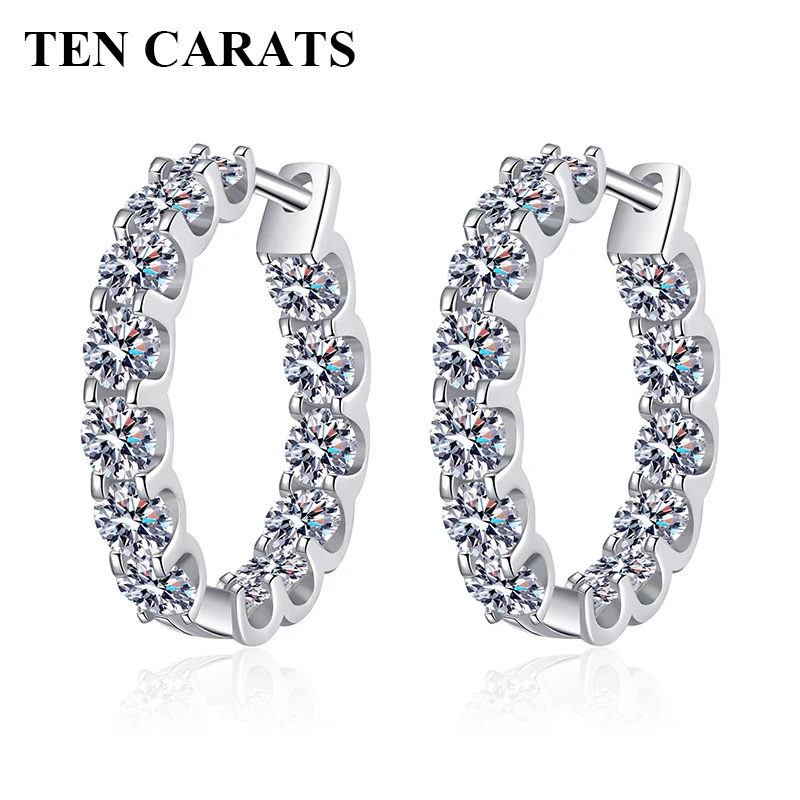 

TEN CARATS 3mm VVS1 Moissanite Ring Earrings for Women, 4D color sparkling diamond earrings, 100% 925 sterling silver