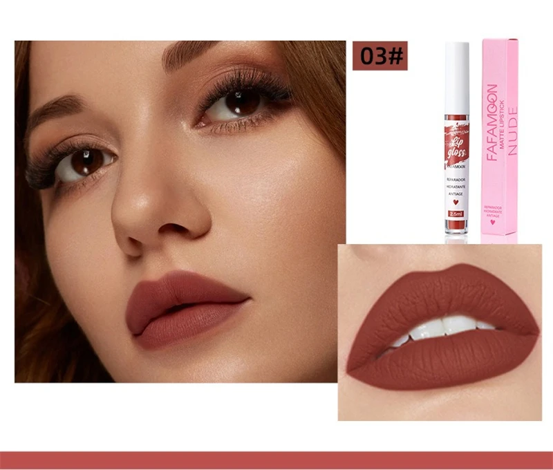 Rosaroter, mattierter, flüssiger Lippenstift, wasserfest, langlebig, feuchtigkeitsspendend, langlebiger Lippenstift, nicht klebender Lipgloss, koreanisches Make-up – Detail 12