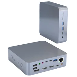 19 Ports Multi-function Dual HDMI 4K DP PD Gigabit Lan laptop type-c usb c charging docking station