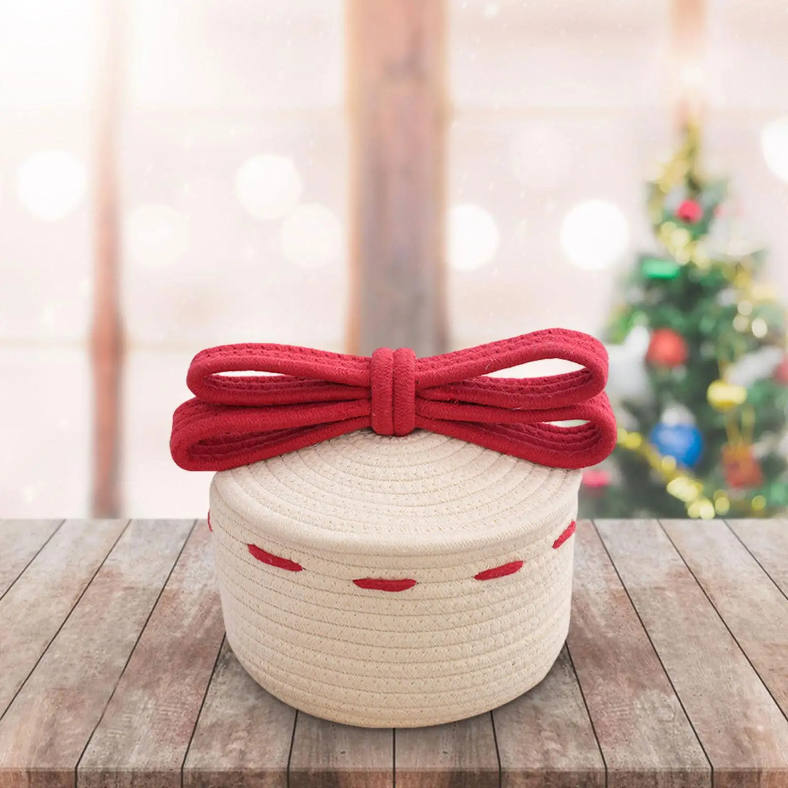 Christmas Basket Cute Decorative Bow Basket for Cafe Restaurant Drawing Room