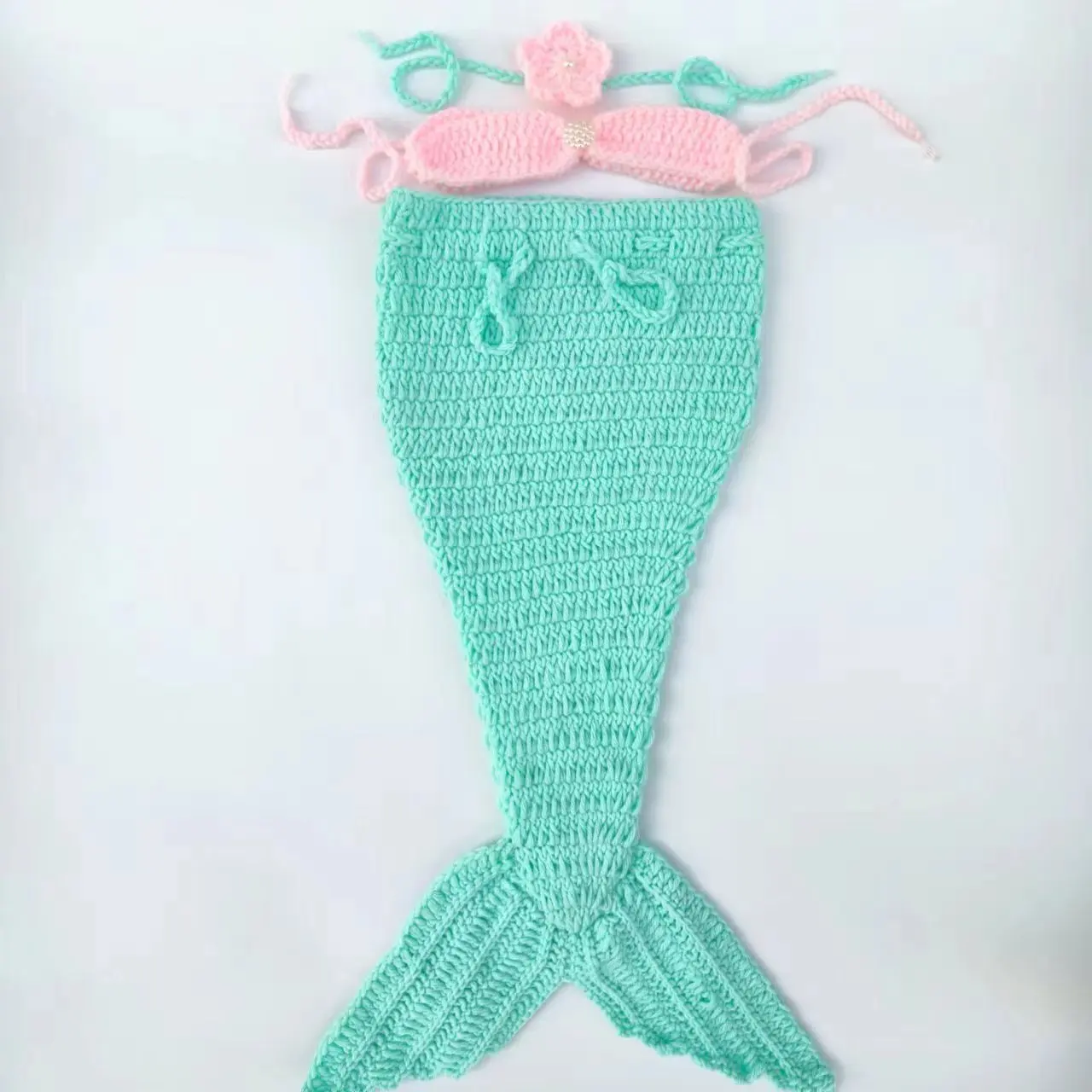 Mermaid Set Baby Photography Props for Newborn Shooting Clothes 0-6Month Girls Bodysuit Baby Souvenirs Photography Accessories