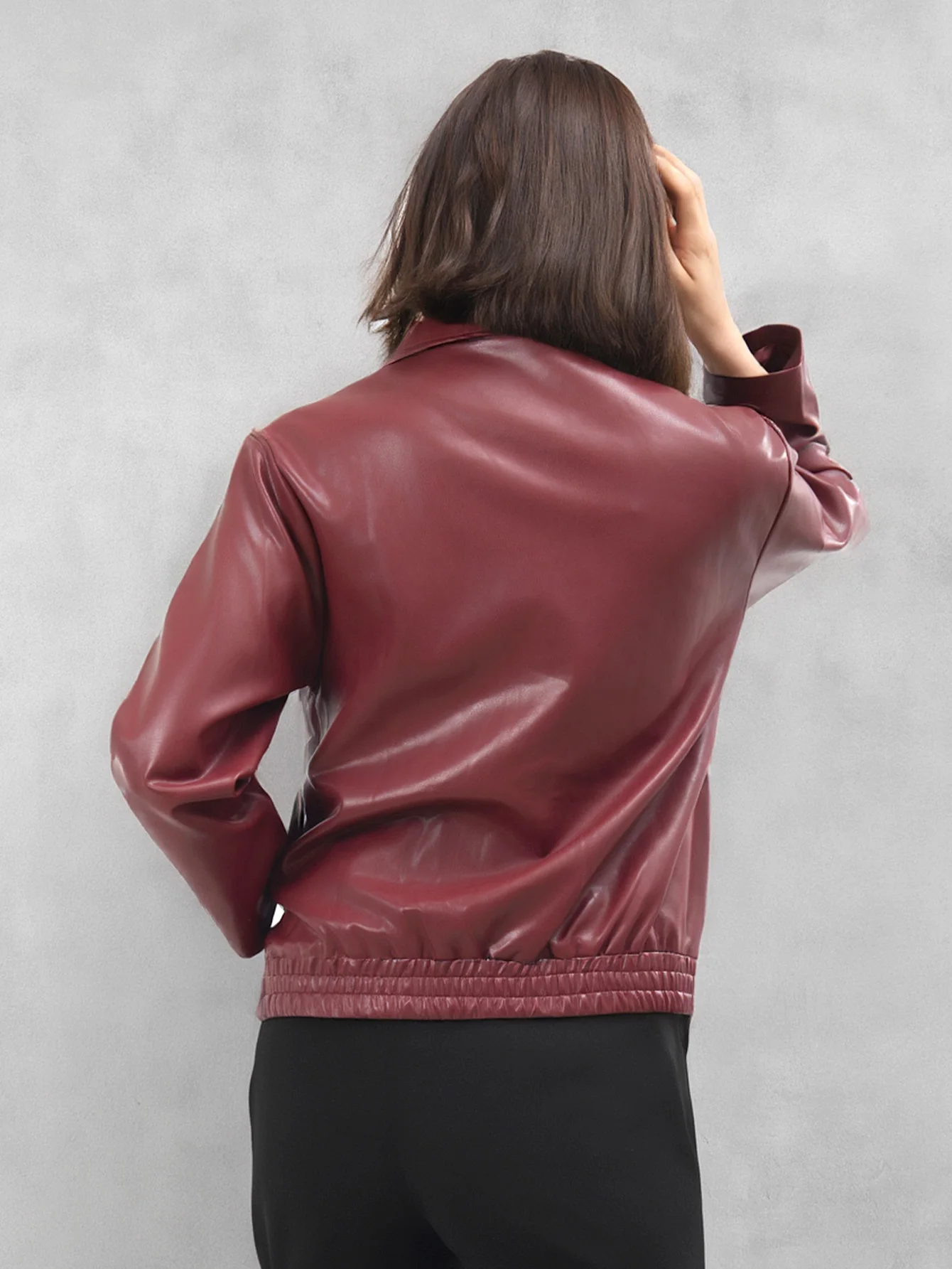 Veste de motard en simili cuir pour femmes, manteau zippé, printemps-automne