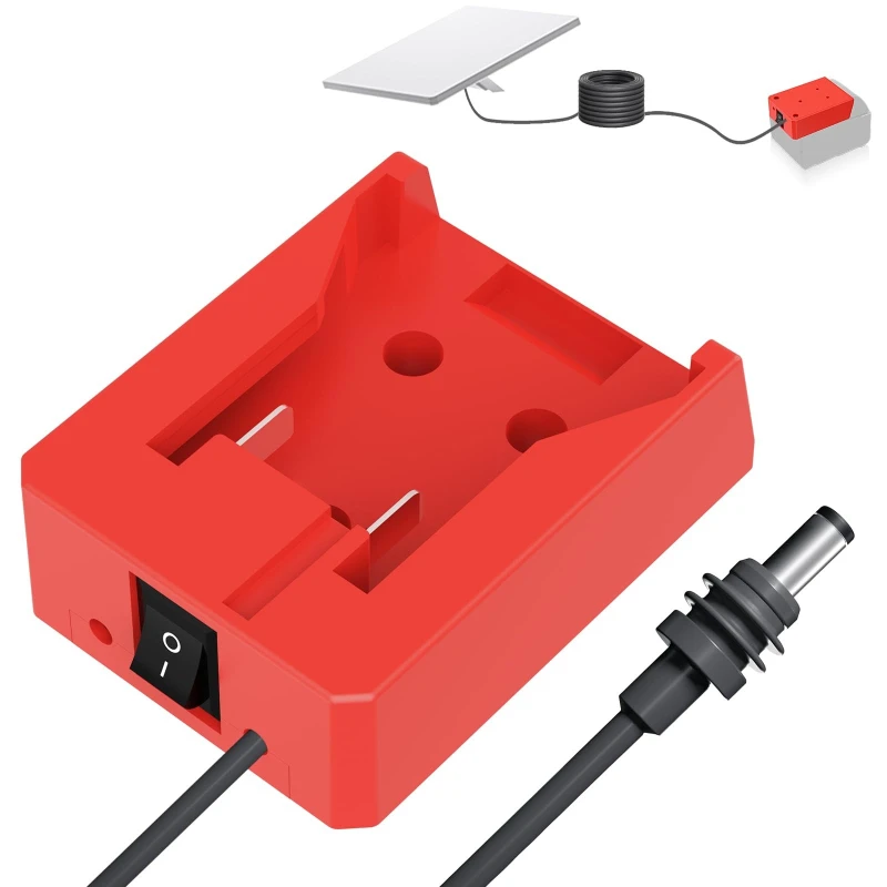 

Portable Power Cable Adapter 18 AWG DC Power Cable for Makita/Milwaukee/Ryobi 18V Li-ion Battery with Control Switch for Camping