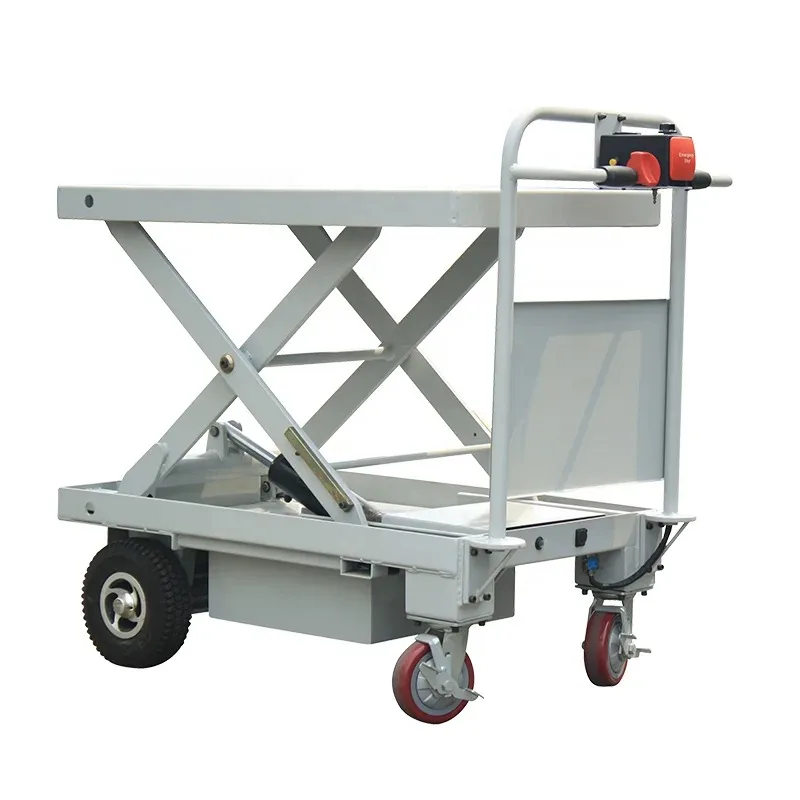 

Electric Trolley Cart Mobile Vehicle Lift Table With One Scissor Hydraulic Drive Motor