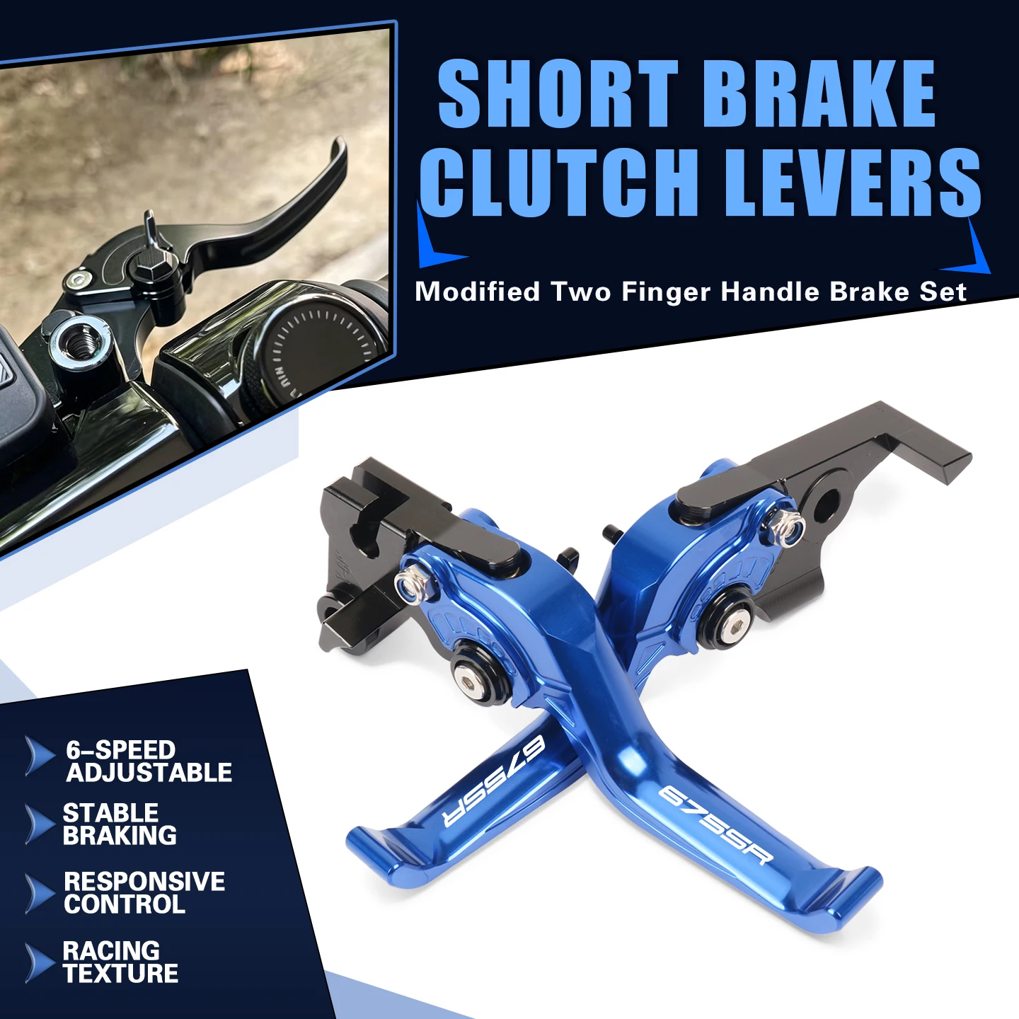 New For CF 675SR-R 675SR 675 SR Motorcycle CNC Short Brake Clutch Levers Adjustable Two Finger Handle Brake Set Accessories