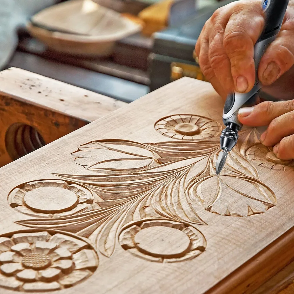 HSS أداة حفر الحفر لأداة دريمل ، أدوات نحت الخشب ، اكسسوارات الحرف الخشبية ، عرقوب ، 1,8 "، 4486 تشاك ، 7 قطعة