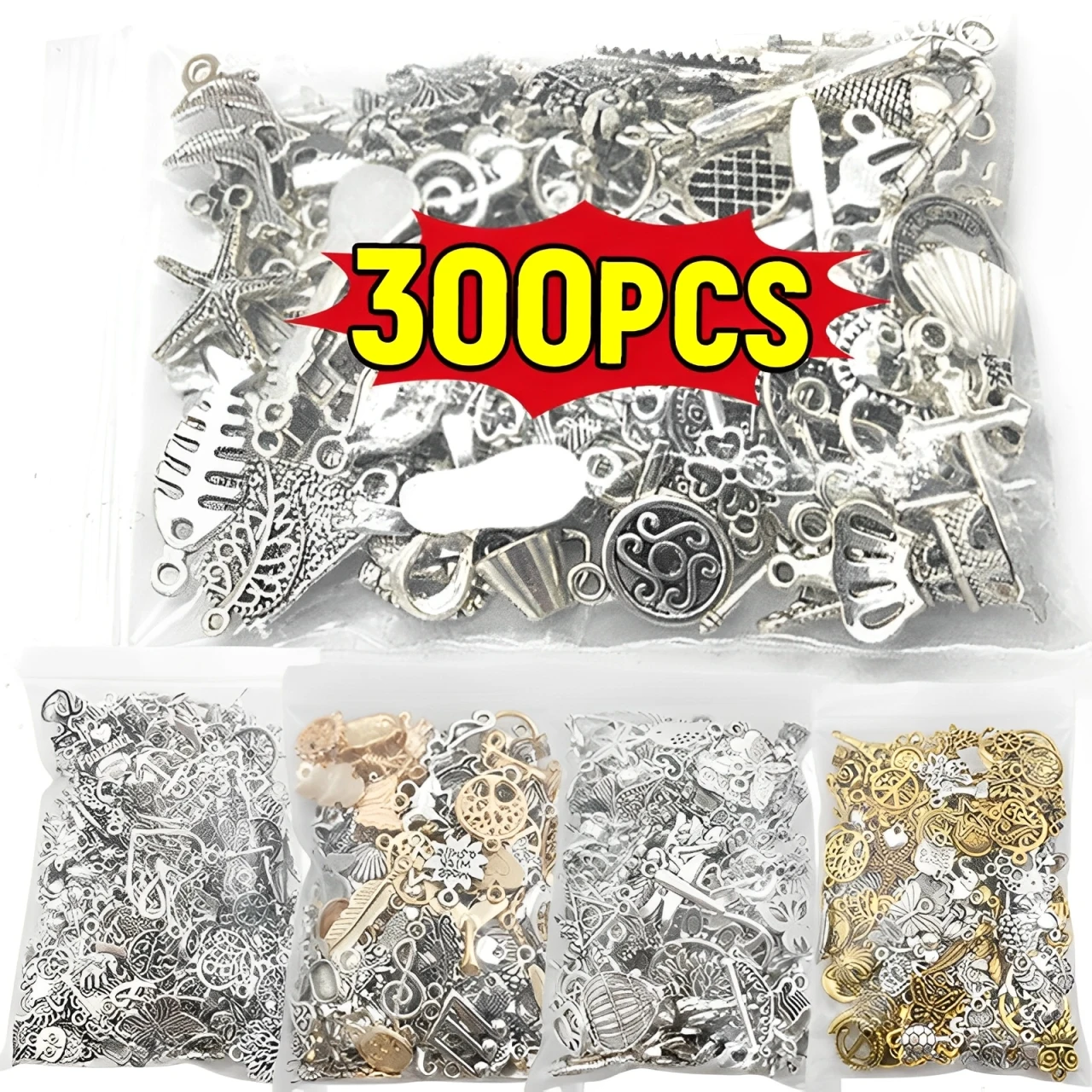 30/300 قطعة مختلطة خمر معدن الفضة الحيوان الطيور سحر الخرز سوار ذاتي الصنع قلادة Neacklace اكسسوارات صنع المجوهرات العثور