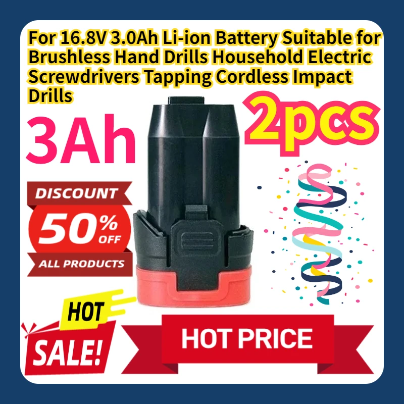 For 16.8V 3.0Ah Li-ion Battery Suitable for Brushless Hand Drills Household Electric Screwdrivers Tapping Cordless Impact Drills