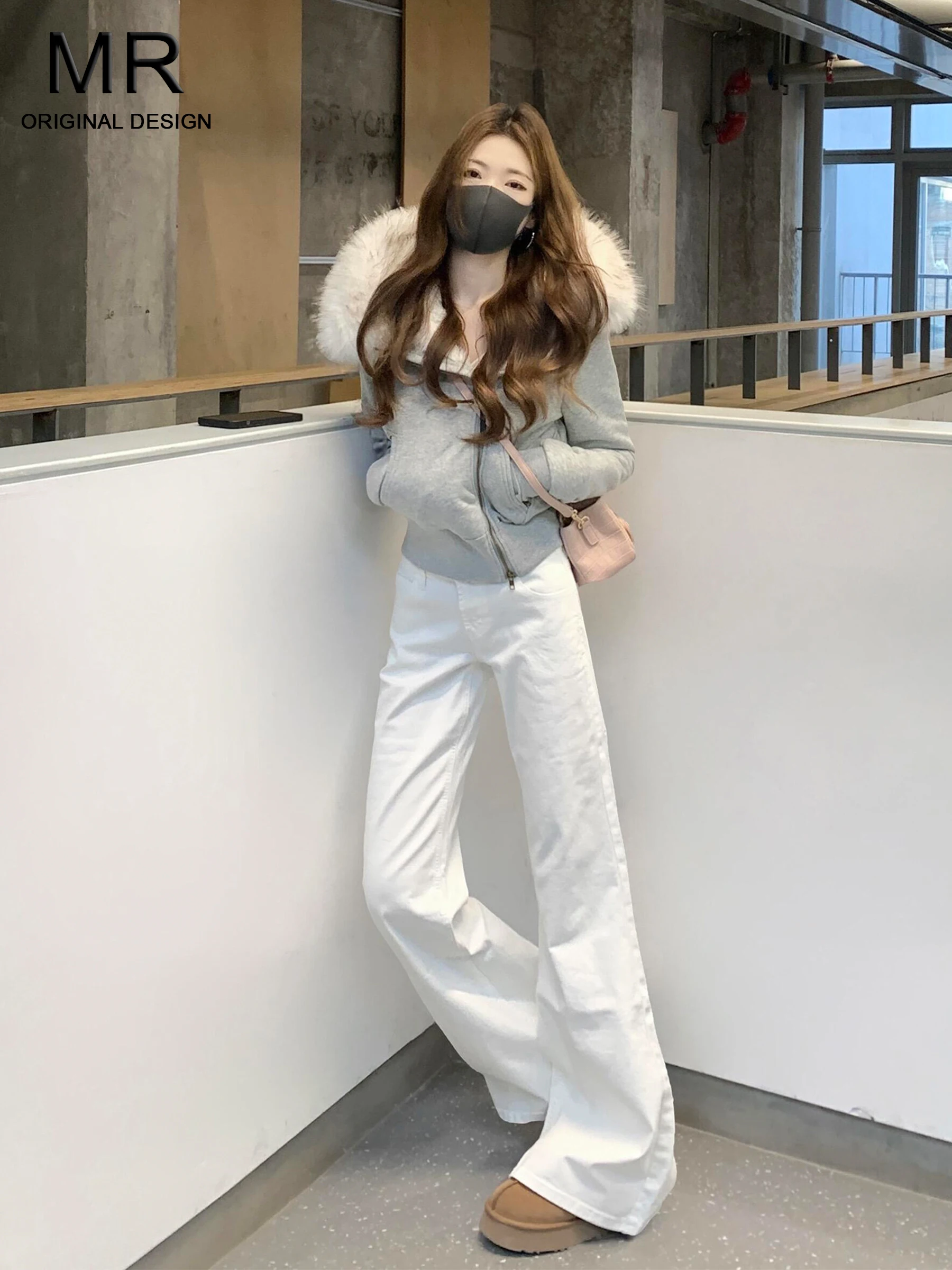 

Белые американские джинсы с высокой талией и широкими штанинами для женщин, свободные прямые леггинсы, летние повседневные джинсы из хлопкового денима для девушек