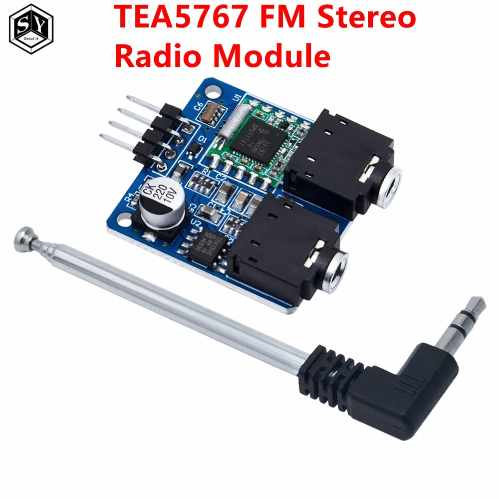 TEA5767 FM Stereo Radio Module For Arduino 76-108MHZ With Free Antenna Reverse Polarity Protection Diode Filtering Sensor