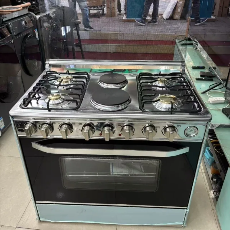 90 wide 4 gas 2 electric gas stove one-piece gas oven