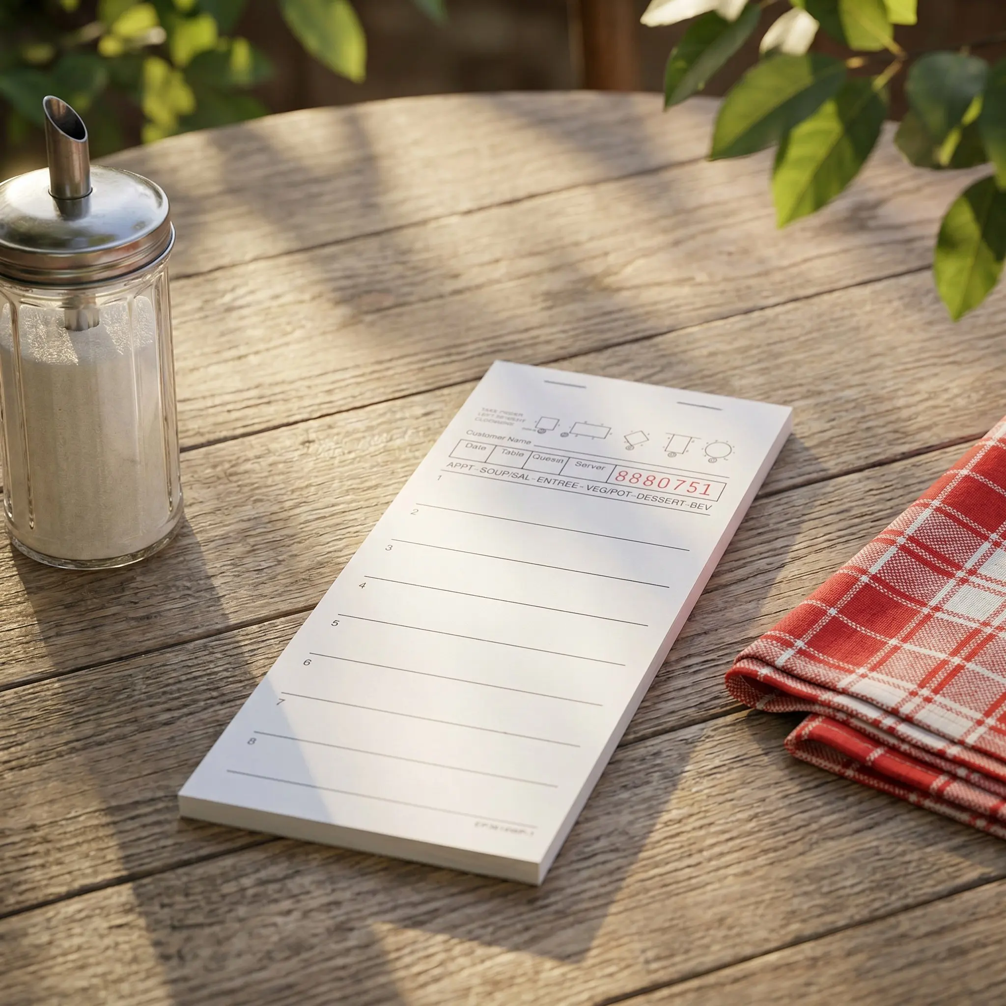 5Pcs Server Note Pads Numbered Guest Checks Books for Restaurant Bar Cafe Food Truck Hotel Waitress Order Book Server Receipt