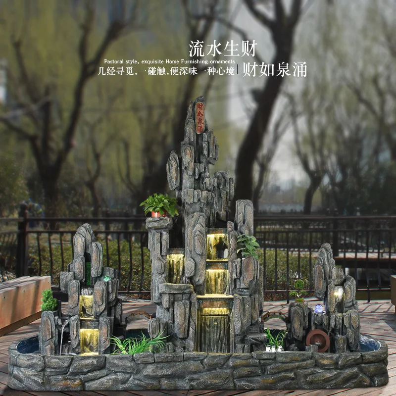 Rockery fountain flowing water ornament fish pond living room courtyard home decoration
