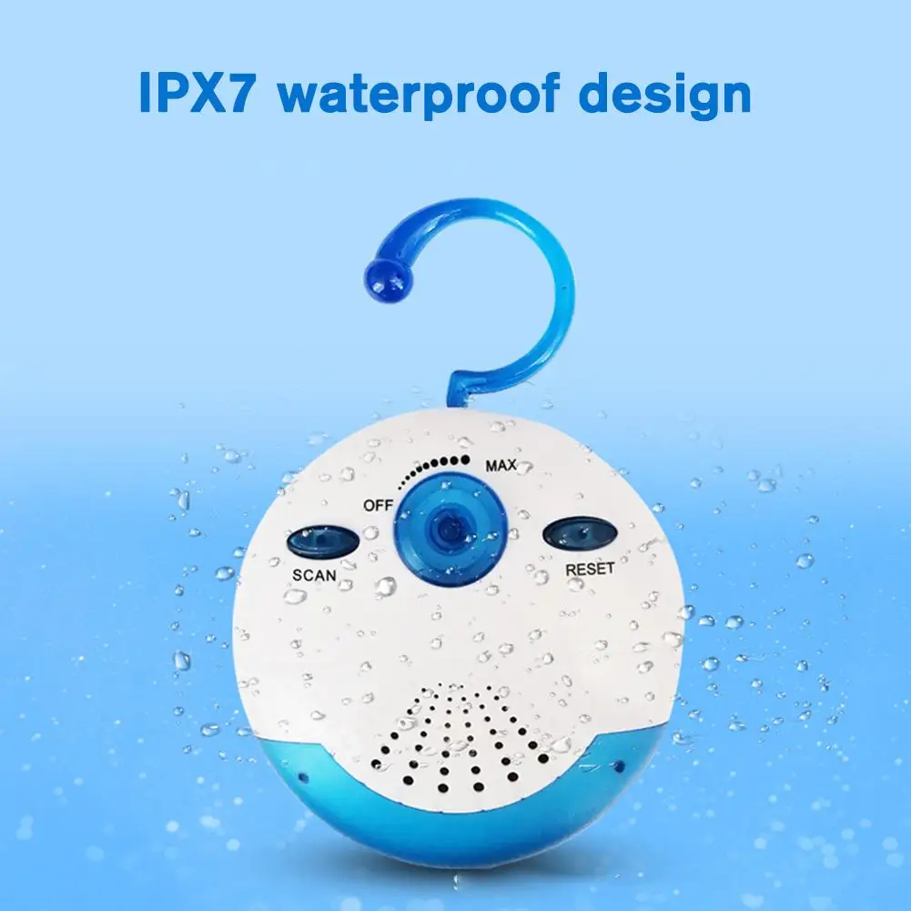 Portable Waterproof Shower Radio Bathroom Hanging Music Radio Speaker FM Radio Powerful Hi-Fi Speakers Radio Operated