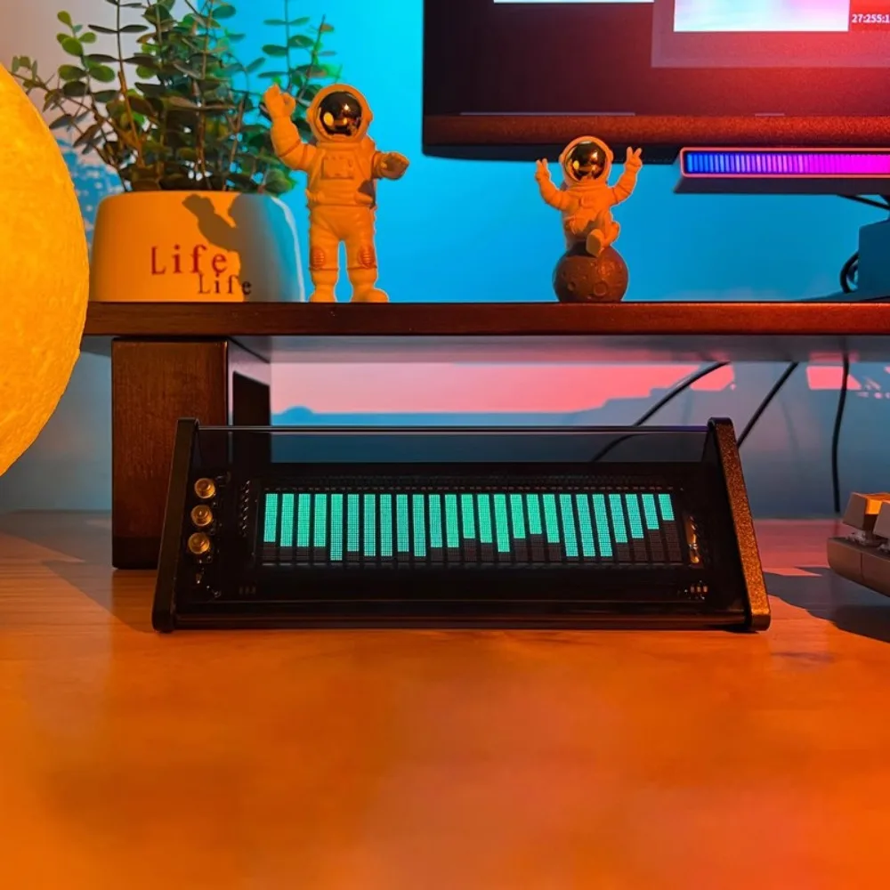 VFD253 ساعة الموسيقى الطيف شاشة عرض مستوى الصوت متر محول الصوت ساعة سطح المكتب بلوتوث 5.0