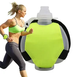Sport Wrist Silicone Running Water Bottle Wearable Hands Free Sports Bottle Foldable Leakproof Running Water Bottles