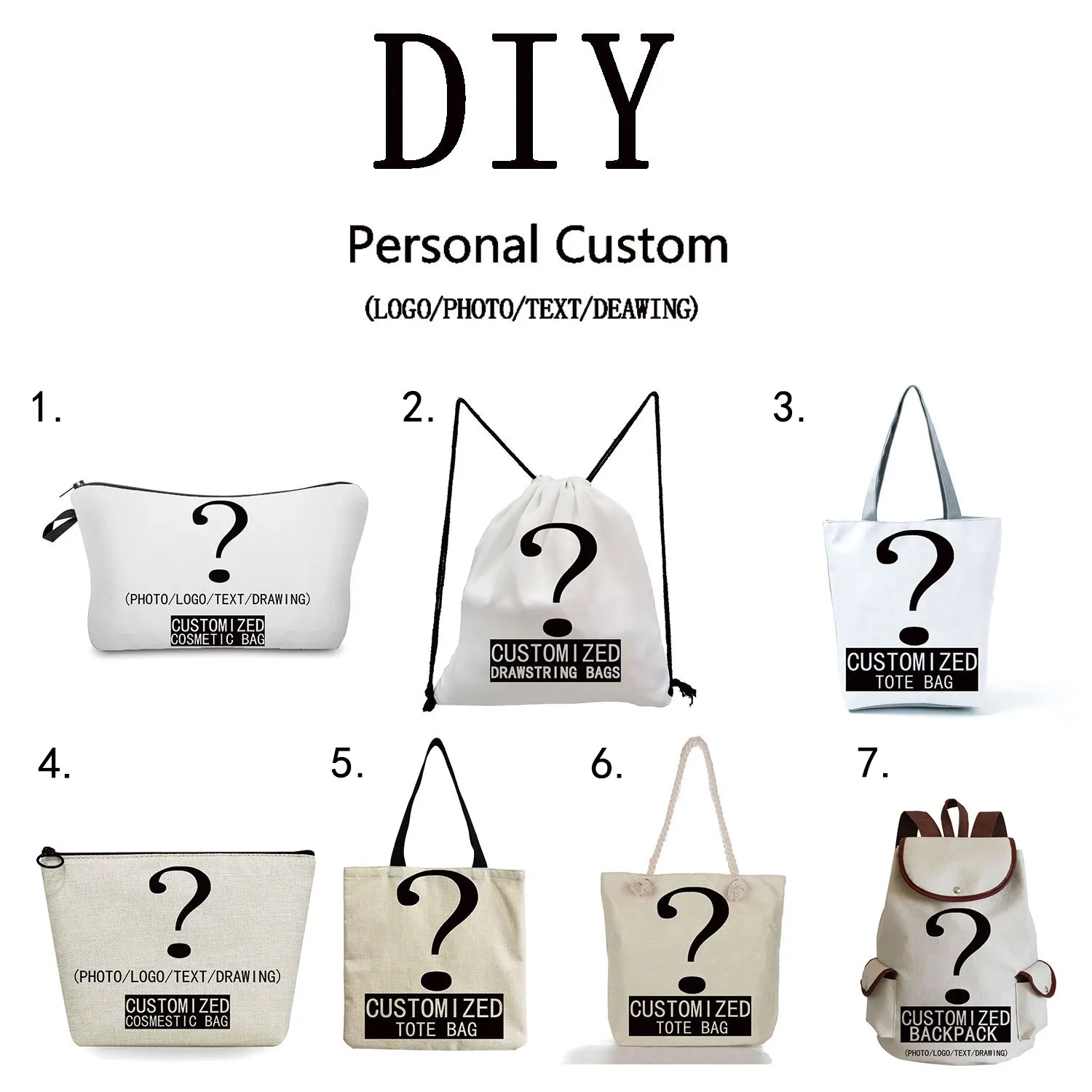 Personal Custom Tote Bag Shopping Add Your Text Print Original Design Unisex Fashion Travel Shoulder Bag Outdoor Leisure Handbag