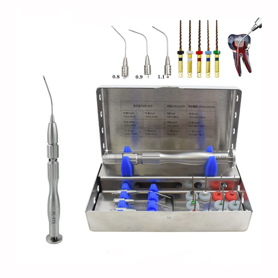Dental Endo Broken File Removal Instrument Set Endodontic Endo File Removal System Kit Root Canal File Extractor For Clinic