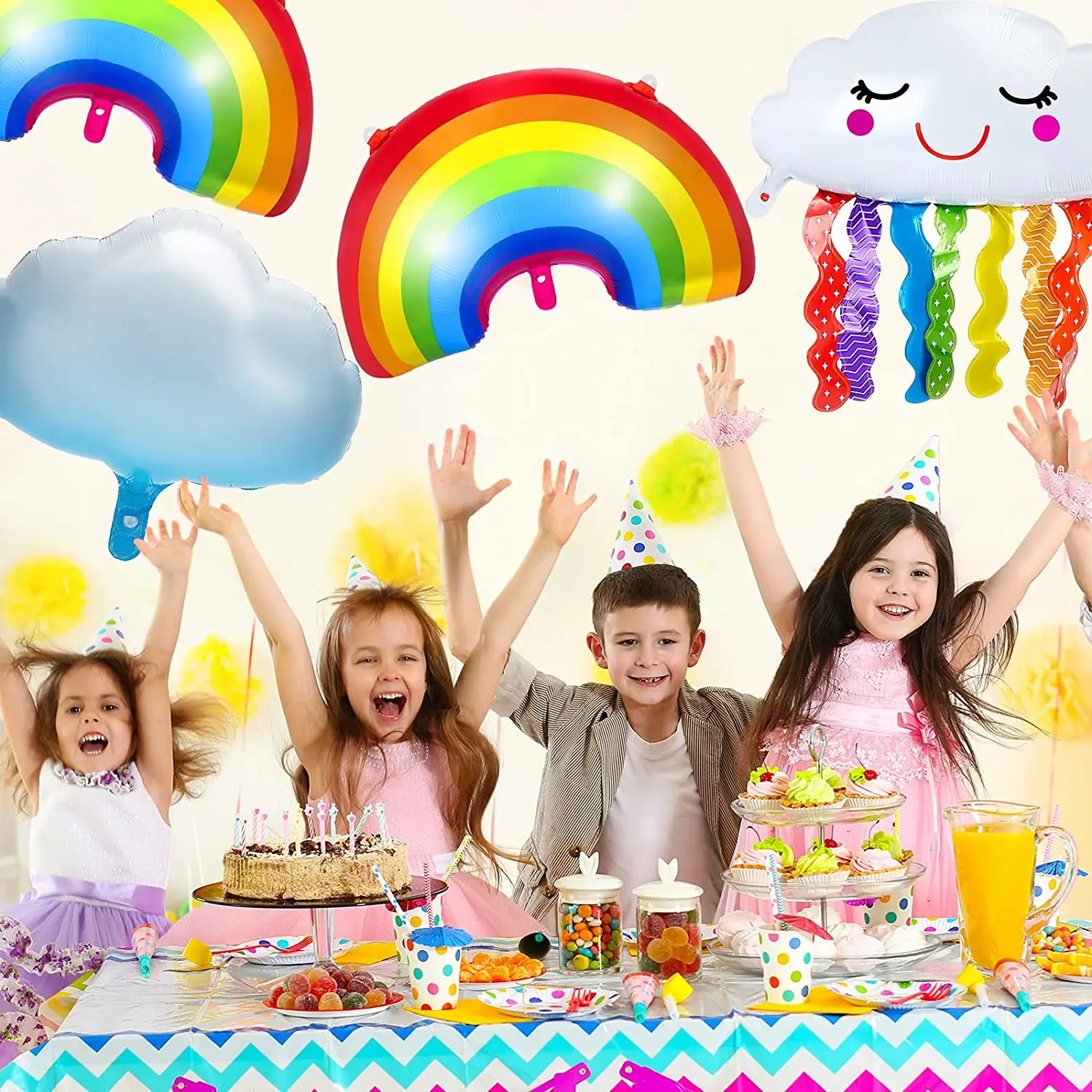 Selbst Stehenden Einhorn Ballons Geburtstag Dekorationen für Mädchen Einhorn Mylar Ballon Party Dekorationen kinder Tag Dekorationen – Detail 2