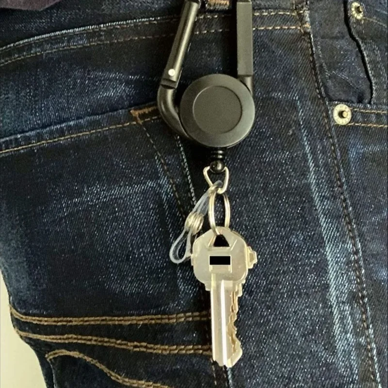 

1Pc Plastic Keychain Badge Reel Retractable Pass Bus Card Clip Keyring Badge Sleeve Cover Accessories Clip Badge Reels